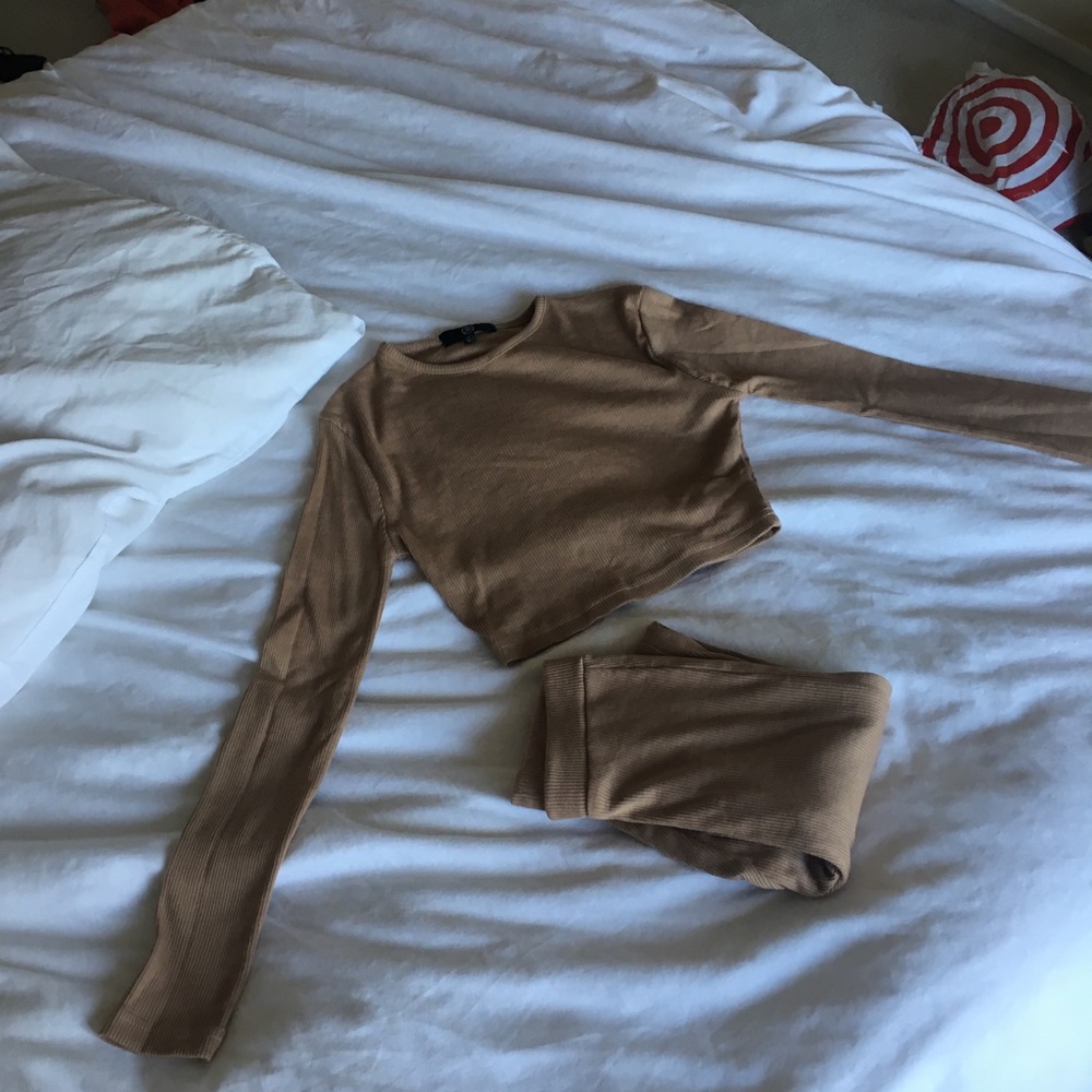 Missguided Crop Top & Pant Set